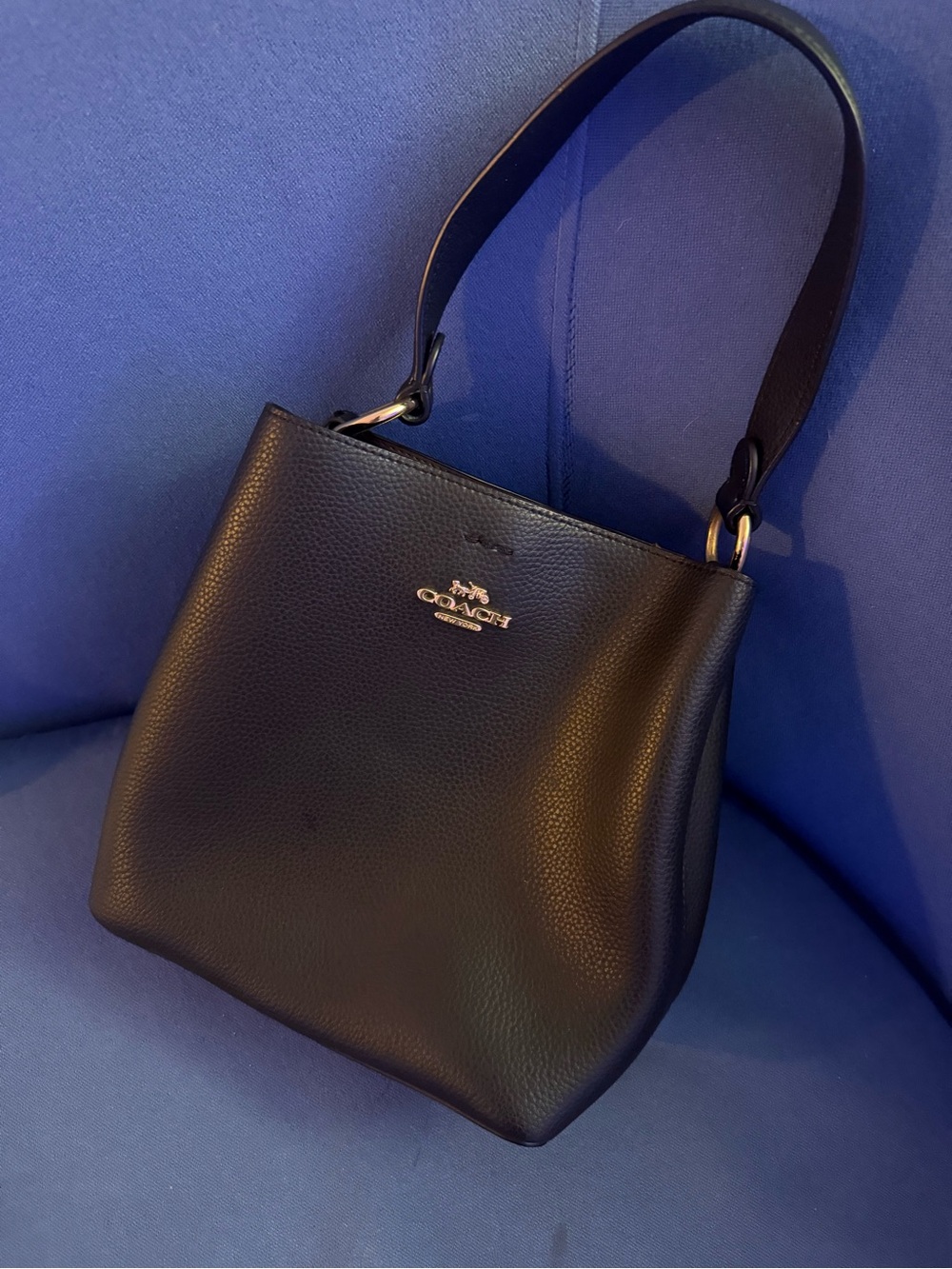 Coach Black Pebbled Leather Shoulder Bag